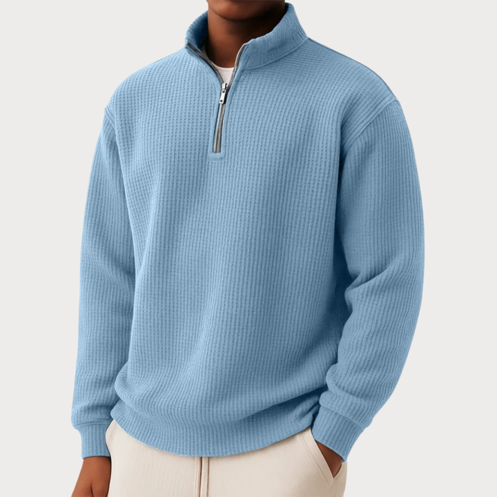 Shachar - Maglione Casual Con zip