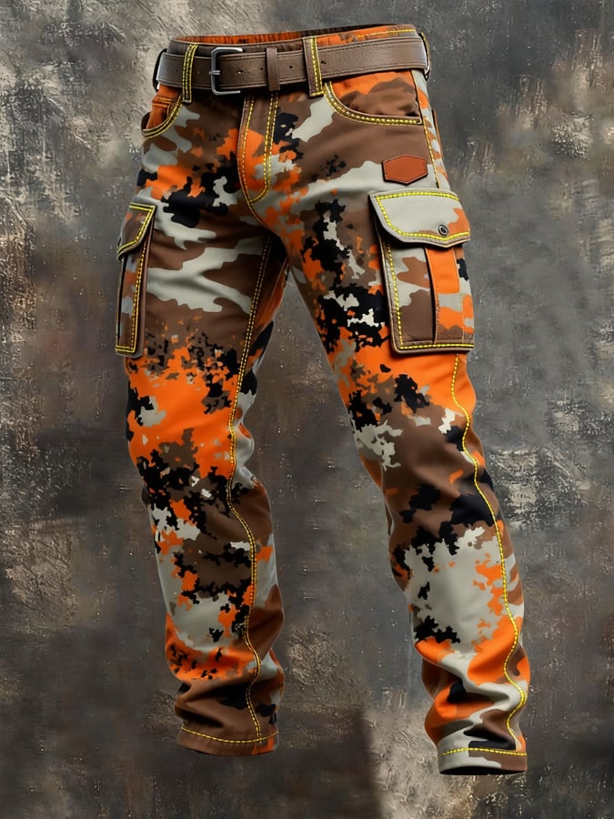 Bethell - Pantaloni Vintage Mimetici Multi-Tasca