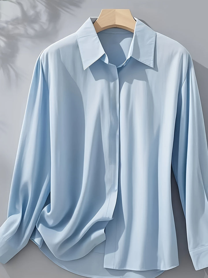 Elenochka - Elegante Camicia A Maniche Lunghe Bottoni