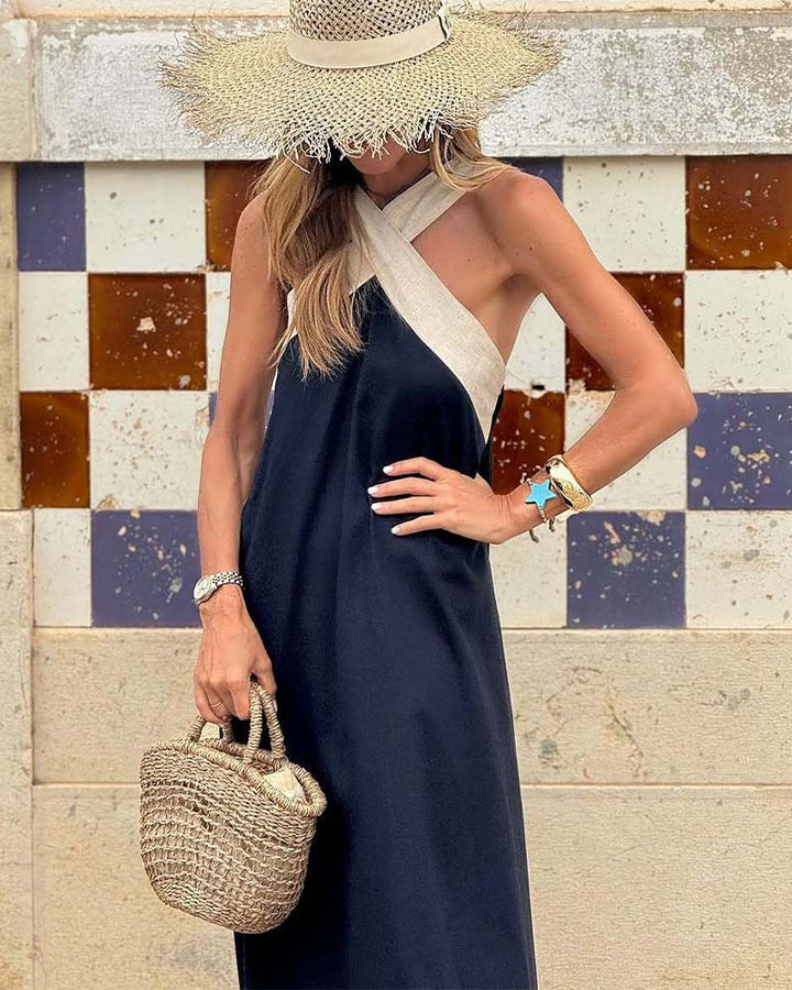 Giana - Elegante Abito Senza Schienale Con Scollo Incrociato