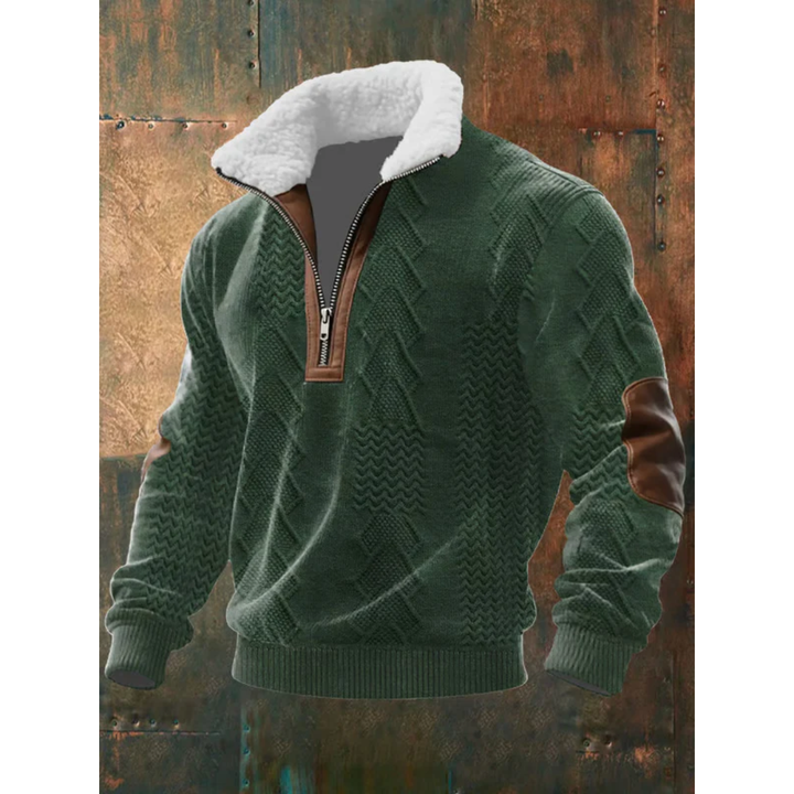Ibrahima - Maglione In Pile Con Collo Alto e Zip