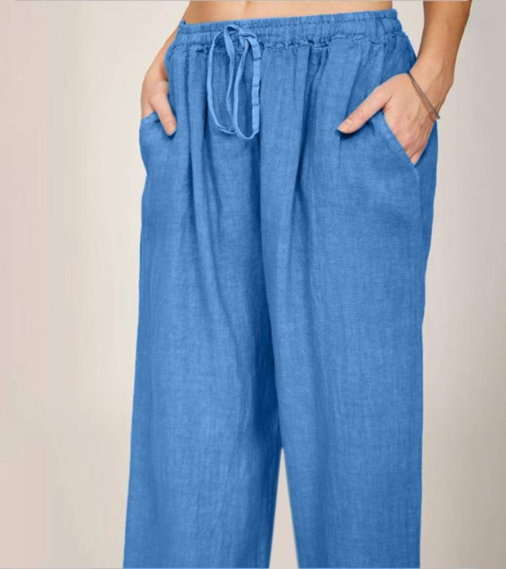 Maialen - Pantaloni Larghi In Lino Per l'estate