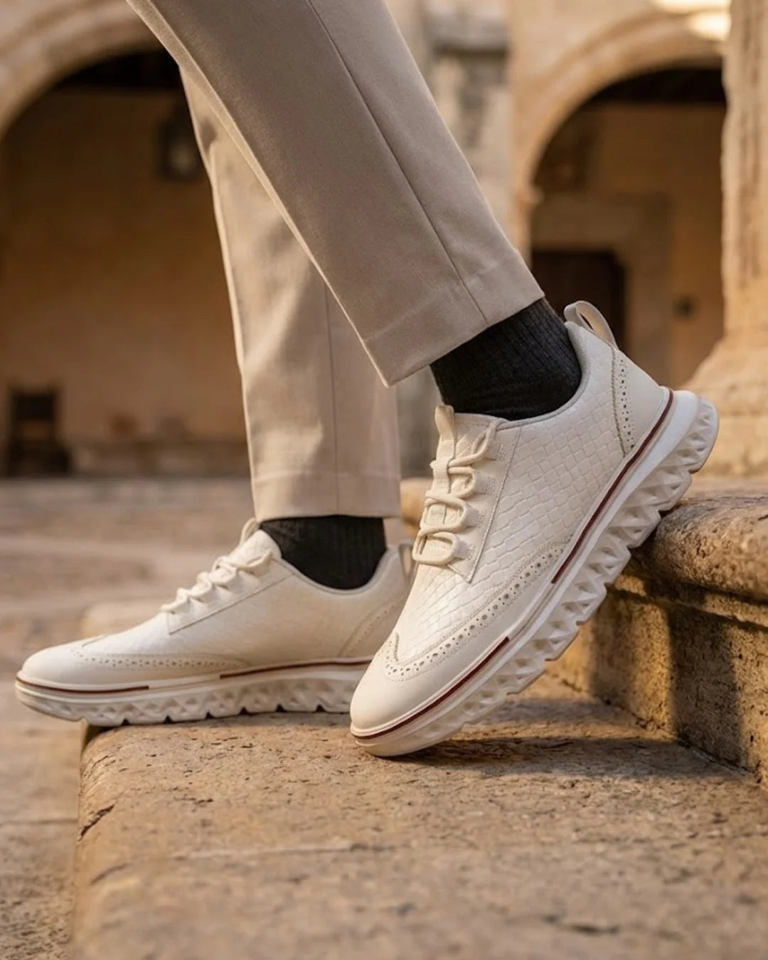 Kremer - Scarpa da Ginnastica Stringate in Pelle Intrecciata