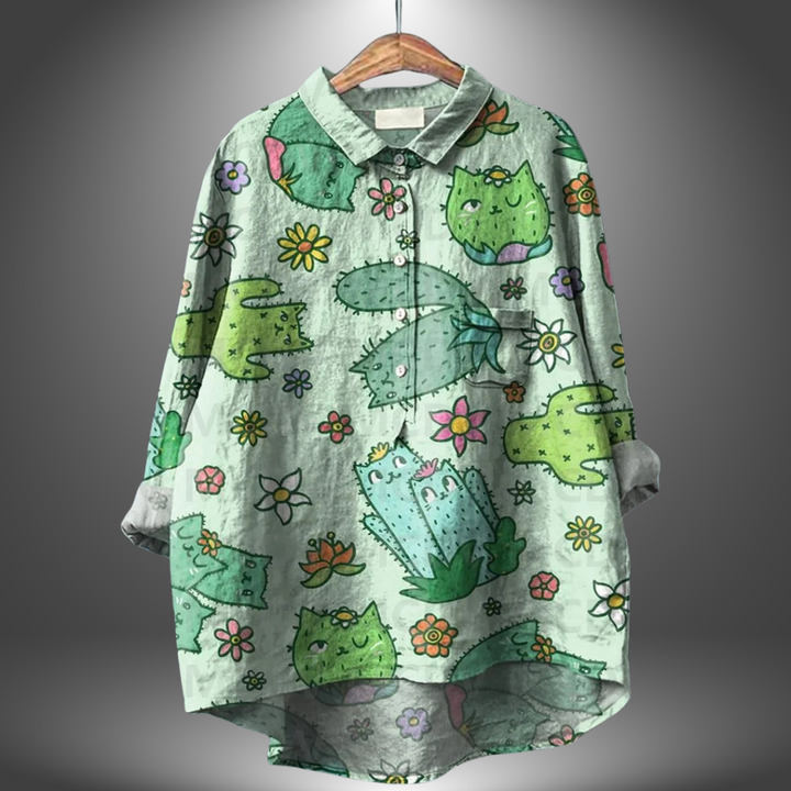 Luiza - Camicia Floreale Realizzata a Mano