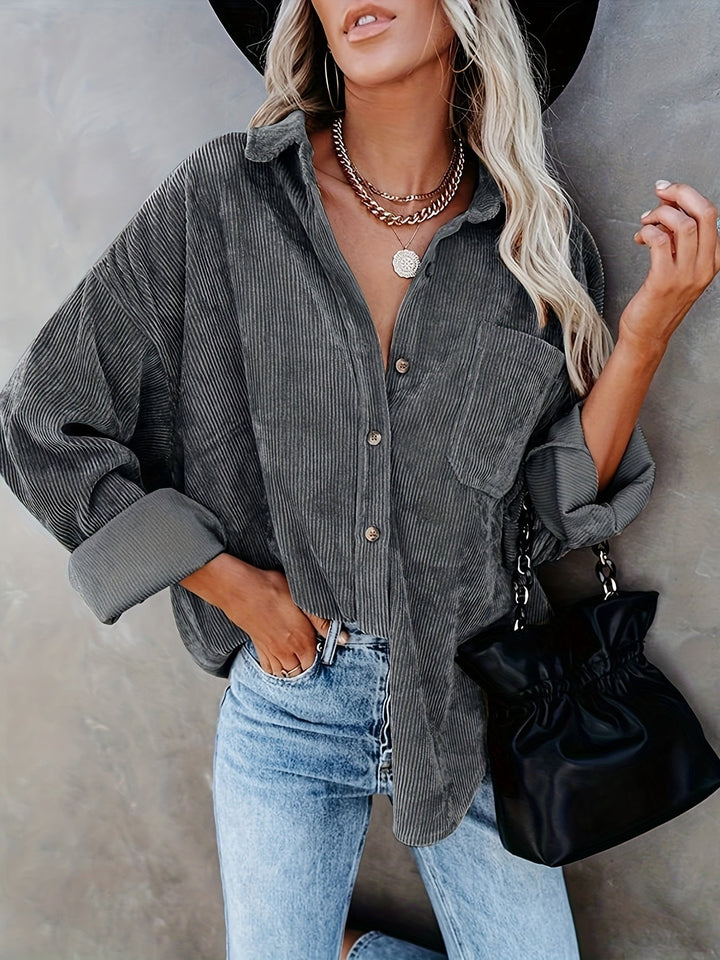 Gliosmar - Camicia Primaverile a Maniche Lunghe Con Tasca