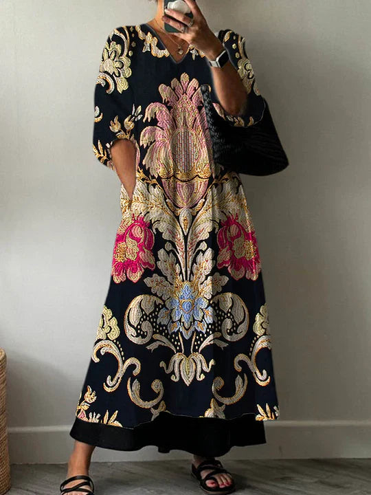 Alizah - Abito Con Stampa Floreale e Scollo a V