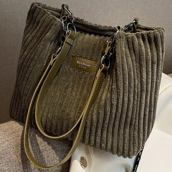 Ahlke – Borsa Tote In Velluto a Coste