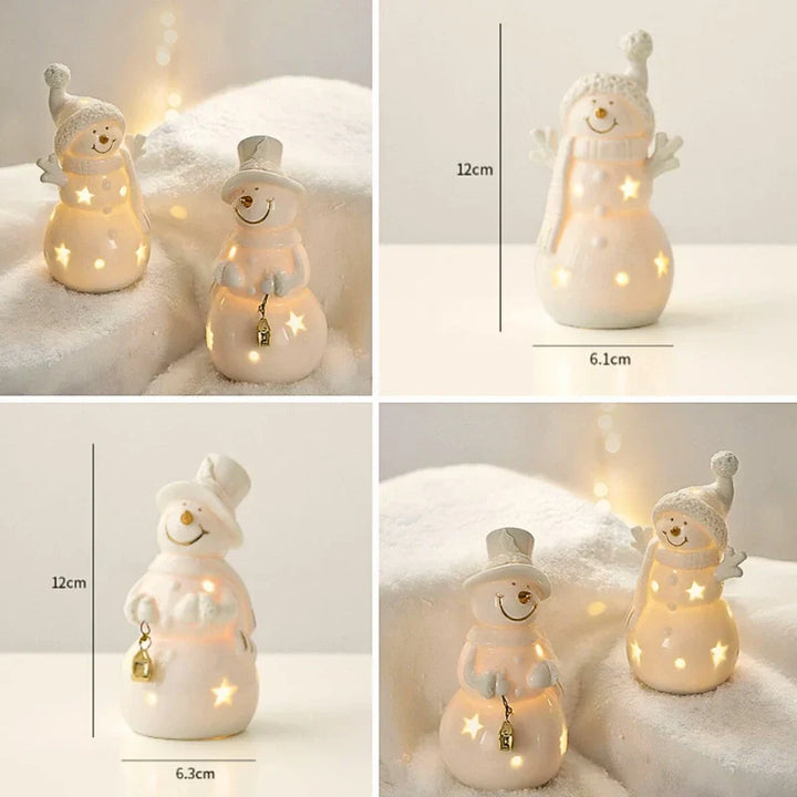 SnowLume - Set Decorativo Natalizio In Ceramica Con Luci LED
