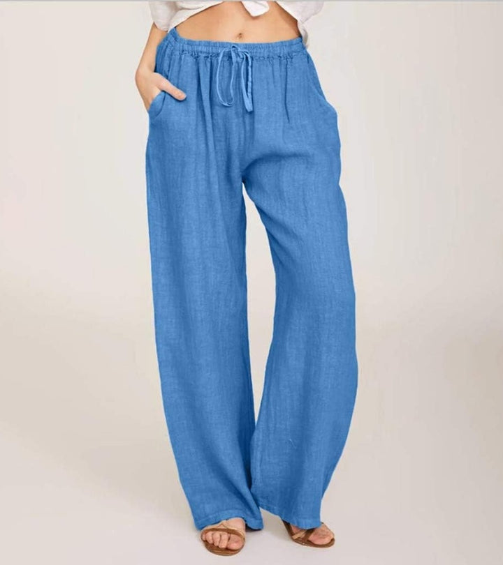 Maialen - Pantaloni Larghi In Lino Per l'estate