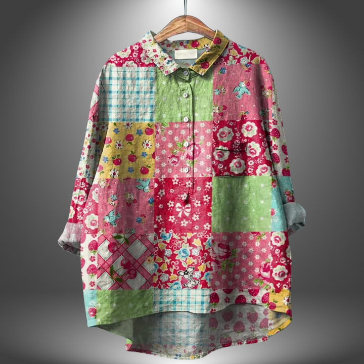 Luiza - Camicia Floreale Realizzata a Mano