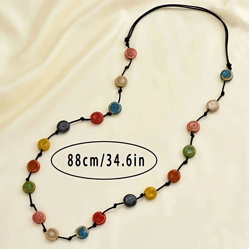 ChromaLinks - Collana Con Perline Ceramiche Multicolori