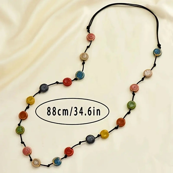 ChromaLinks - Collana Con Perline Ceramiche Multicolori