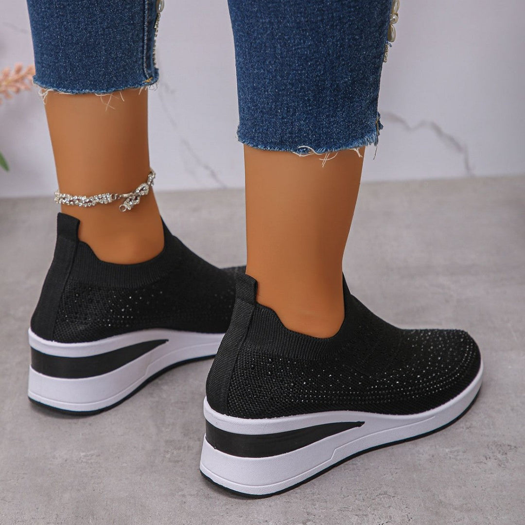 Loretha - Scarpe Da Ginnastica Ortopediche Con Zeppa e Rete Cristallina
