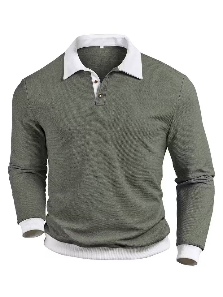 Gennady - Camicia In Maglia Waffle Testurizzata Con Colletto a Contrasto