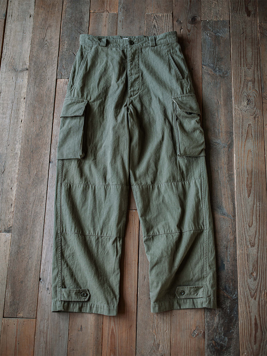 Ibrahim - Pantaloni Militari M-47 In Twill a Spina Di Pesce