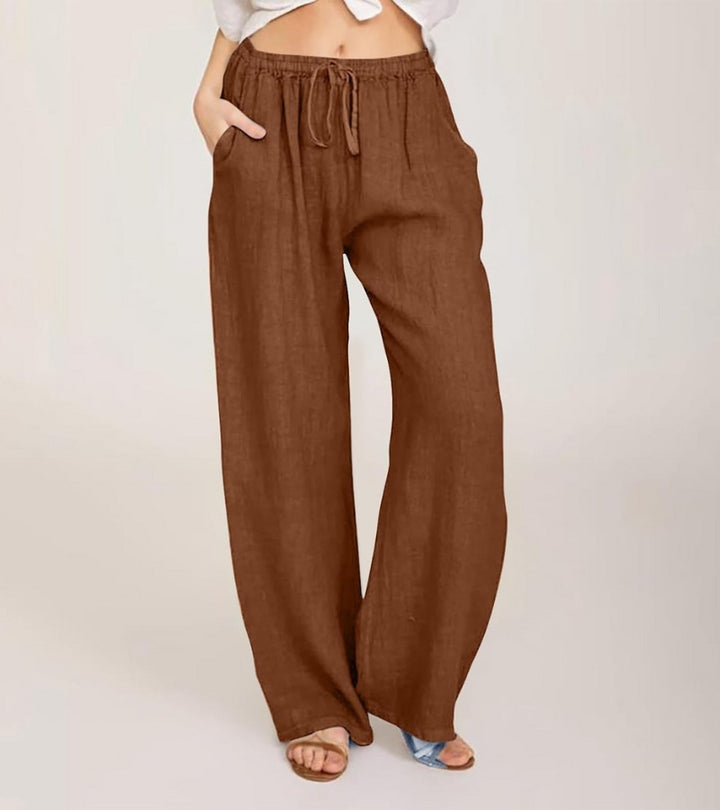 Maialen - Pantaloni Larghi In Lino Per l'estate