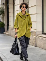 Lenneke - Giacca Oversize Con Collo Asimmetrico e Tasche