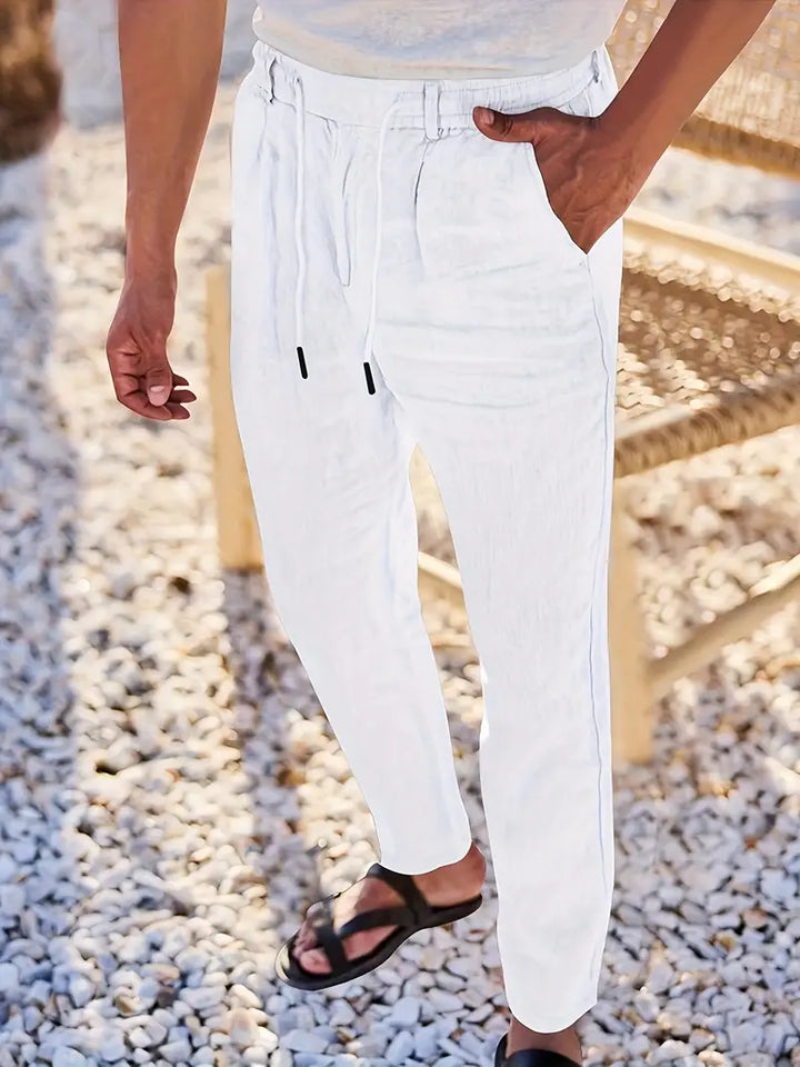Nichols - Pantaloni Larghi In Lino Con Coulisse