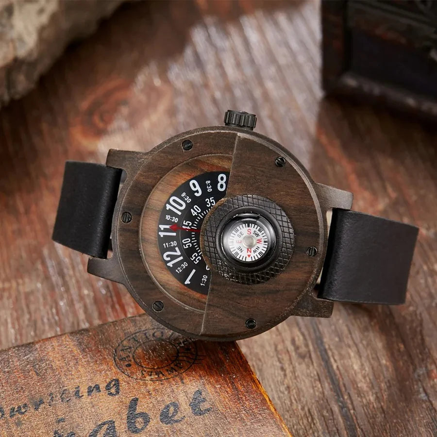 Stellan -  Orologi in Legno con Cinturino in Pelle