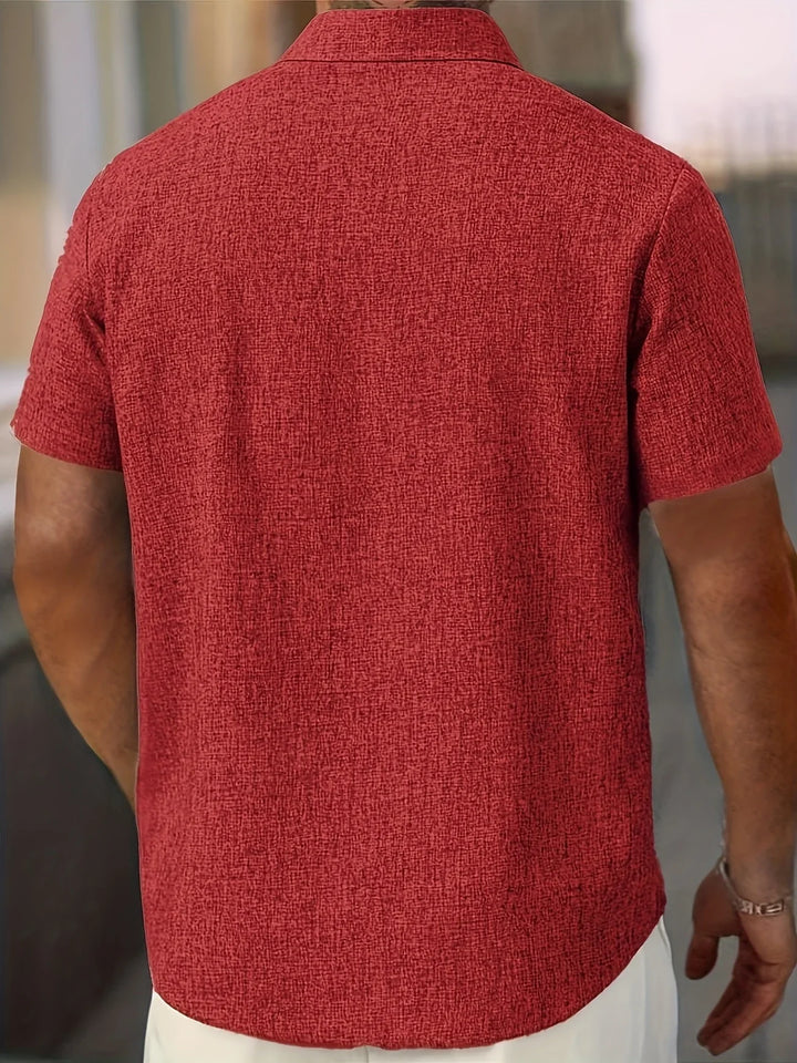 Dwight - Camicia Leggera In Misto Lino A Maniche Corte