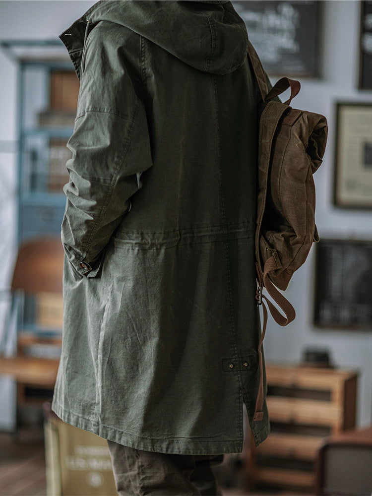 Ragnar - Giacca Con Cappuccio In Stile Militare Vintage