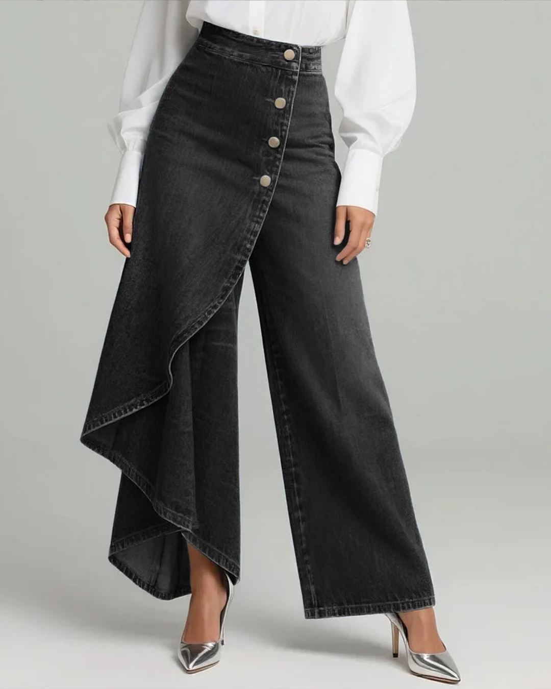 Uthpala - Jeans in Denim Con Chiusura Incrociata