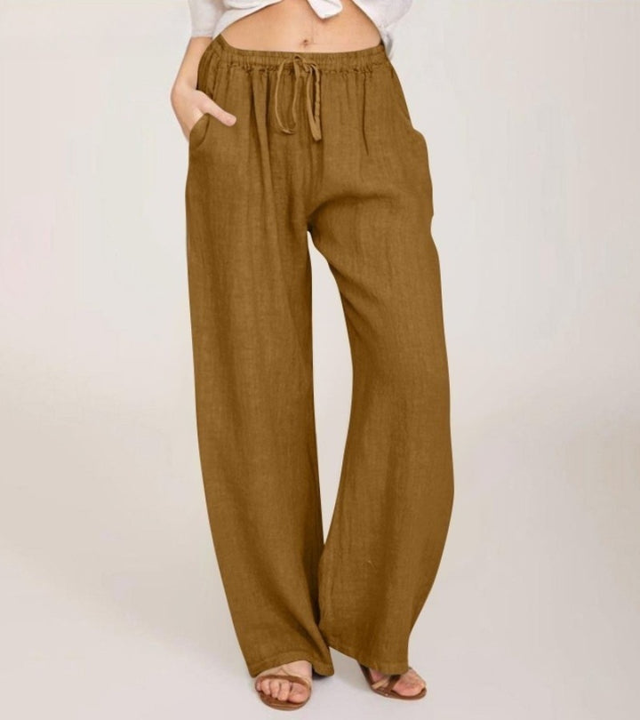 Maialen - Pantaloni Larghi In Lino Per l'estate