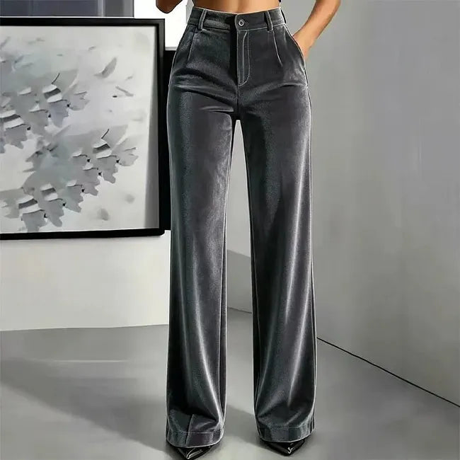 Jana - Pantaloni Vita Alta Gamba Larga