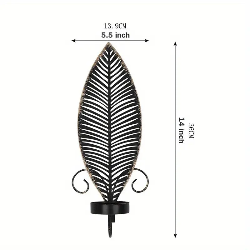 FoliGlow - Set Di Portacandele Con Disegno a Foglia