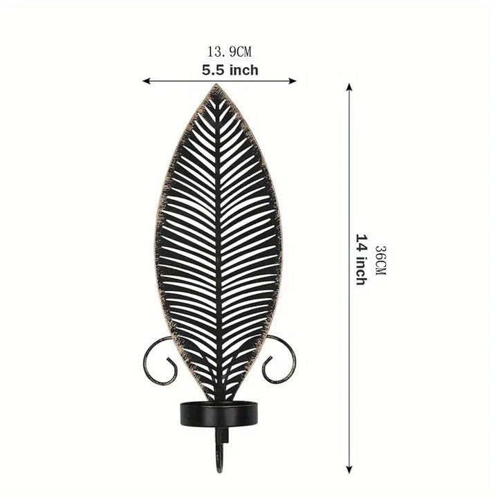 FoliGlow - Set Di Portacandele Con Disegno a Foglia