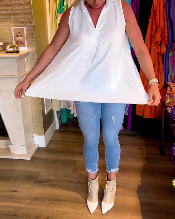 Rowland - Top Senza Maniche Con Volant