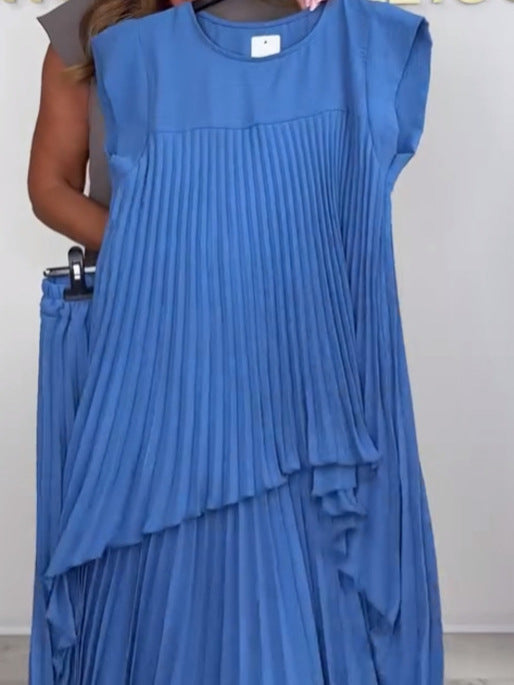 Blithe – Top Midi Plissettato e Pantaloni a Gamba Larga