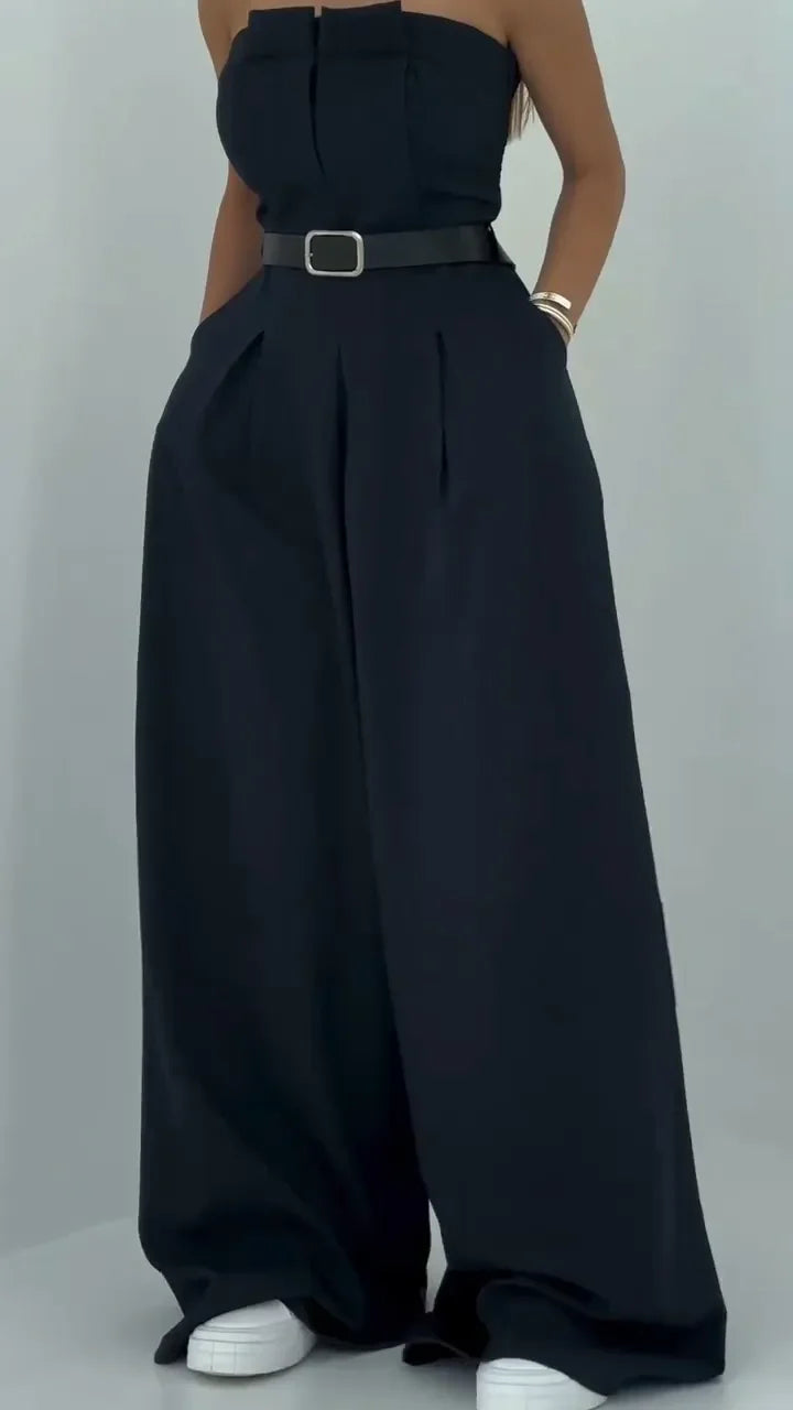 Lavara - Imposta Composta Da Blazer Corto e Pantaloni a Gamba Larga