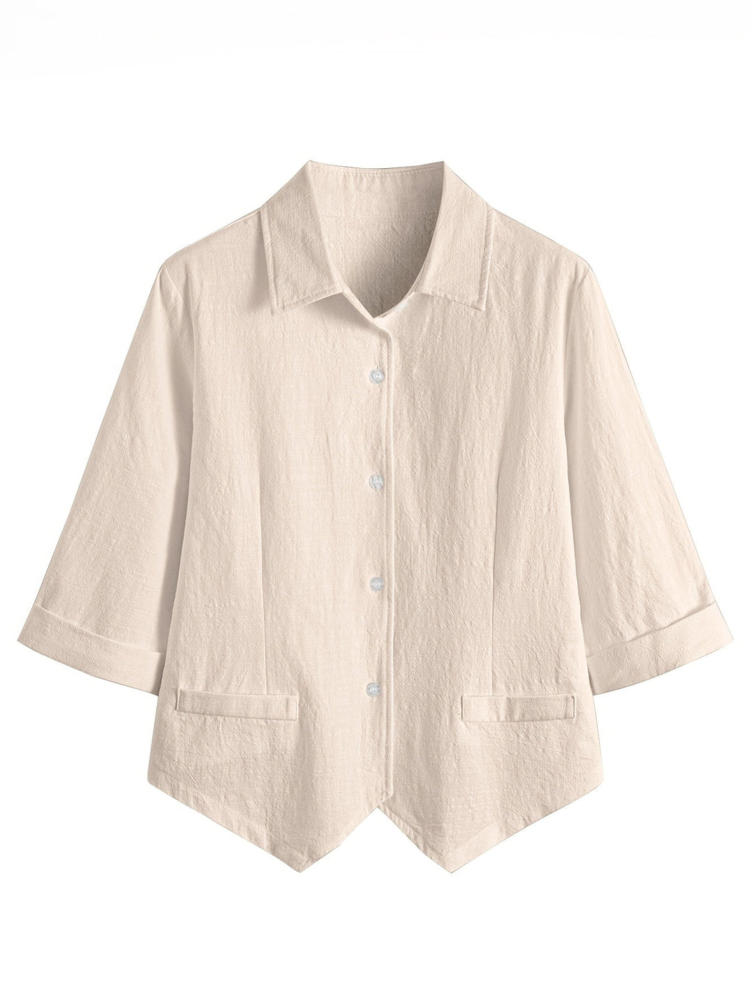 Maihuong - Camicia Ampia Con Collo Aperto E Maniche Corte
