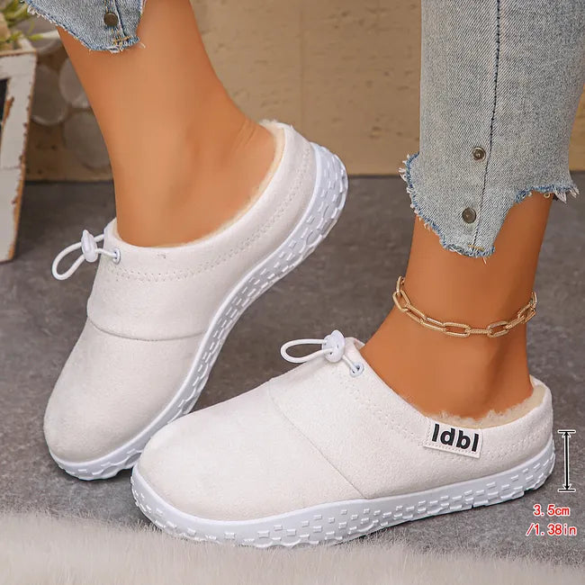 Damilya - Faux Suede Fleece Lined Drawstring Slip-On Shoes