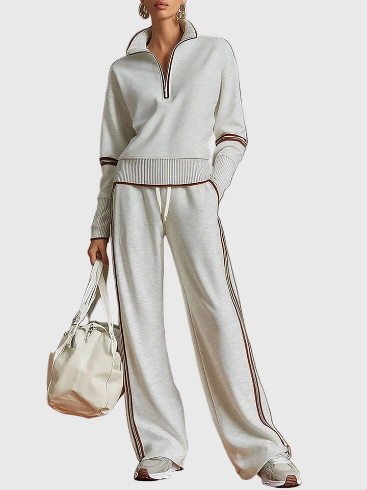 Minrada - Set Composto da Camicetta e Pantaloni a Pieghe larghe