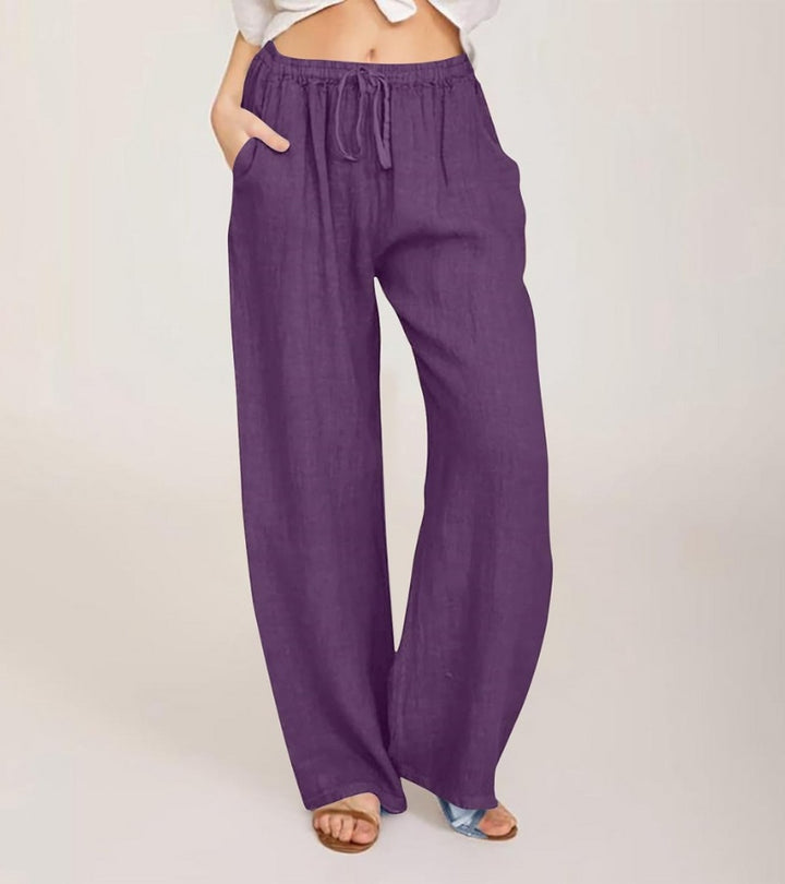 Maialen - Pantaloni Larghi In Lino Per l'estate