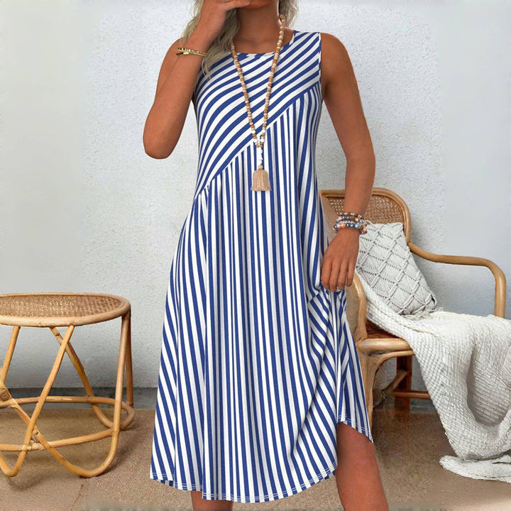 Emeely - Abito Casual A Righe Senza Maniche