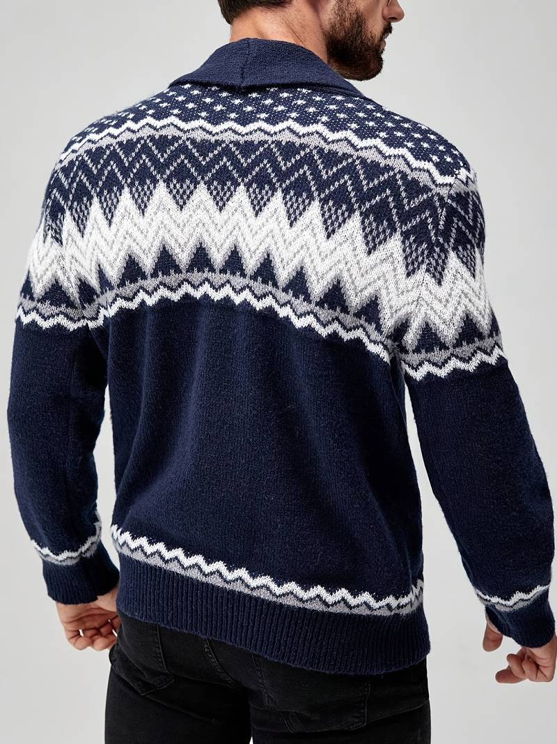 Elroy - Maglione Casual Con Motivo Geometrico