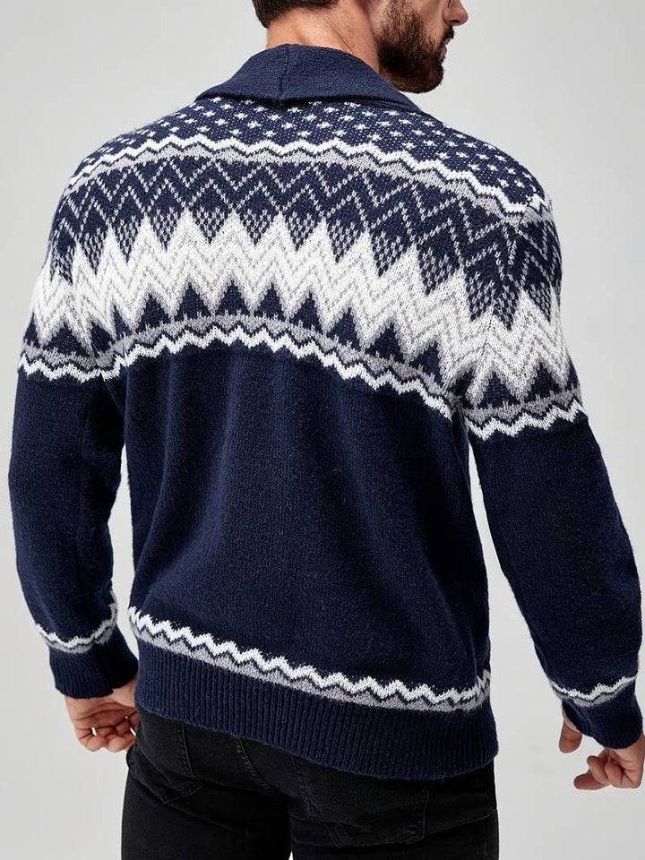 Elroy - Maglione Casual Con Motivo Geometrico