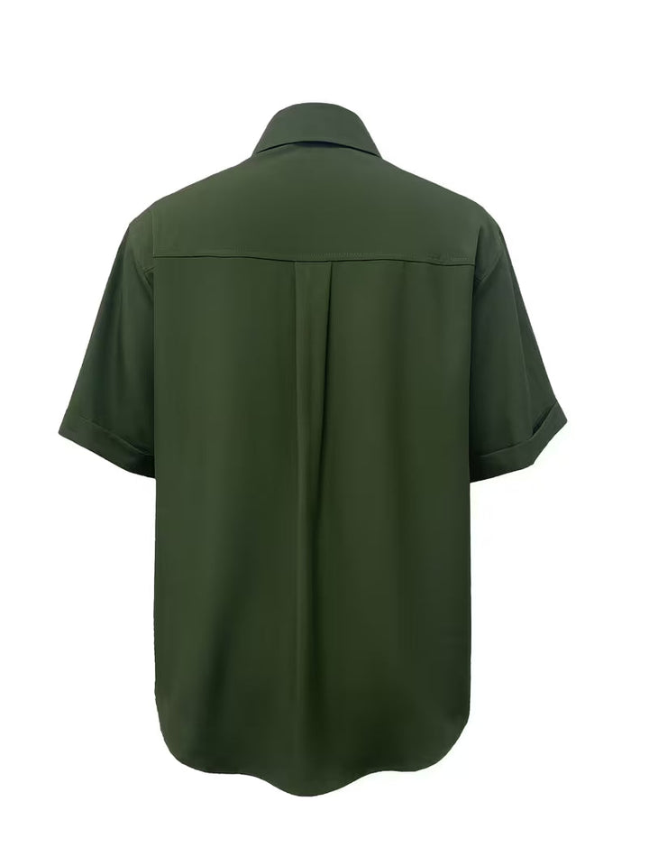 Ornilla - Camicia Ampia a Maniche Corte Con Taschino