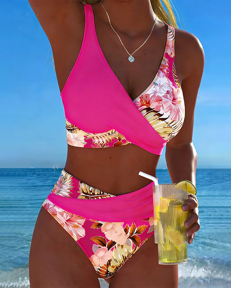 Hinari - Set Bikini Floreale a Vita Alta