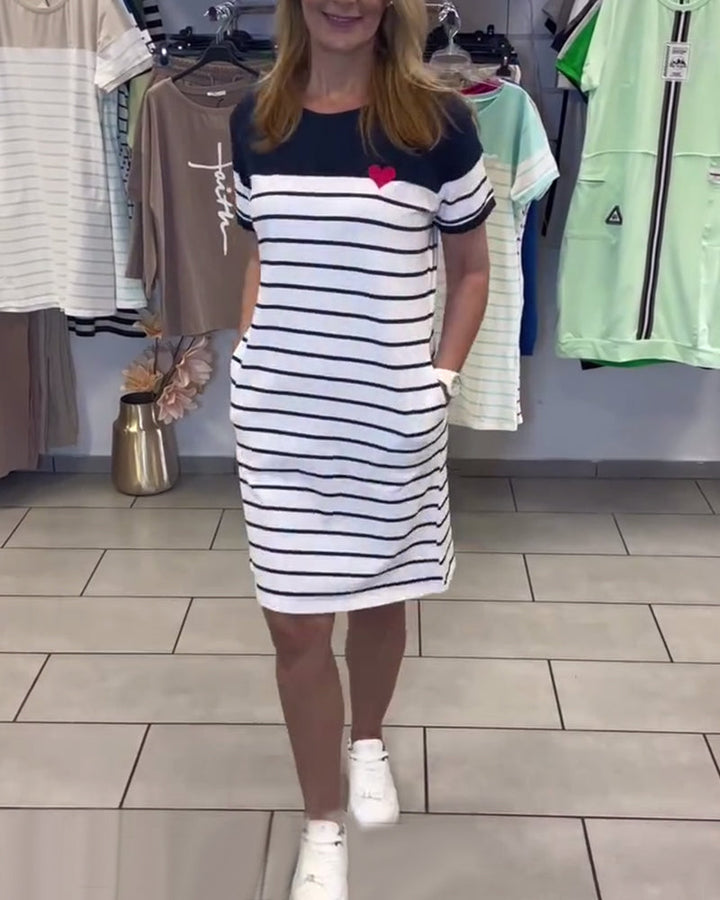 Luella - Abito Casual A Righe Con Scollo Rotondo