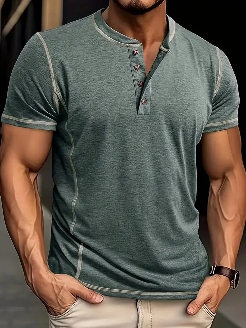 Orazio - Maglietta a Maniche Corte Con Bottoni