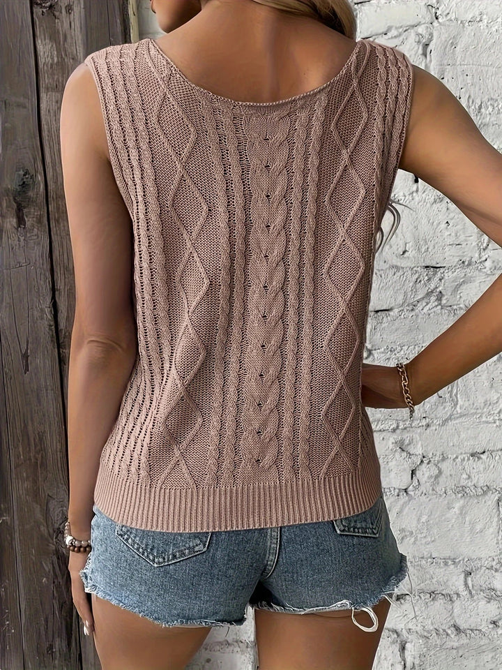 Juno - Top Casual Senza Maniche Con Scollo a V