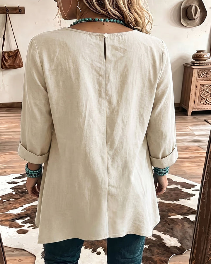 Taireen - Camicetta a Tunica Plissettata in Stile Boho