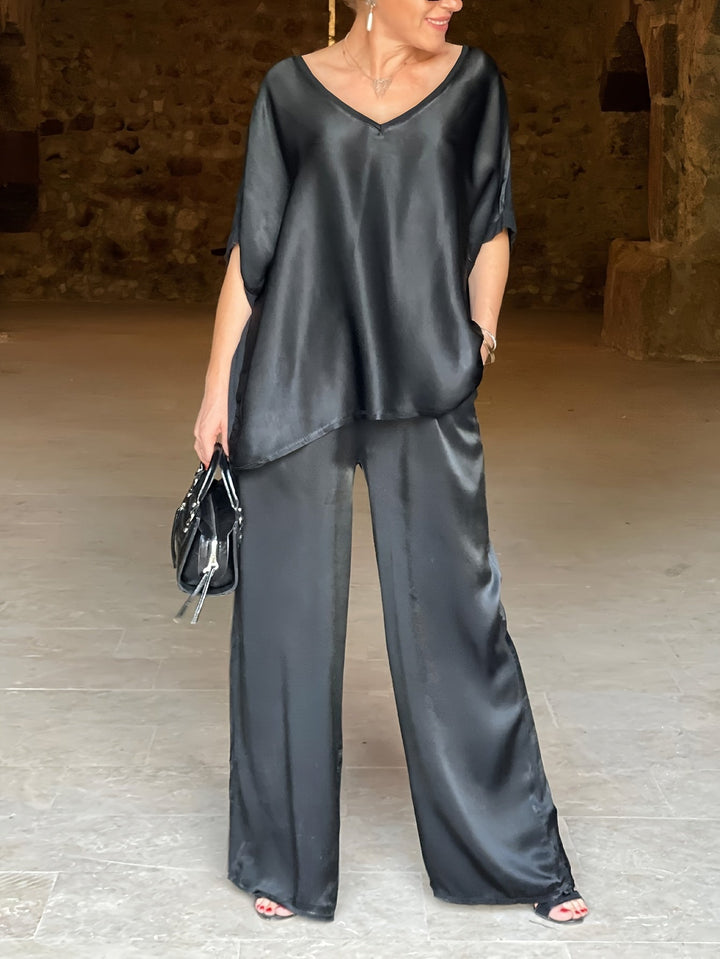 Ashlee - Elegante Completo A Due Pezzi Con Maniche Corte
