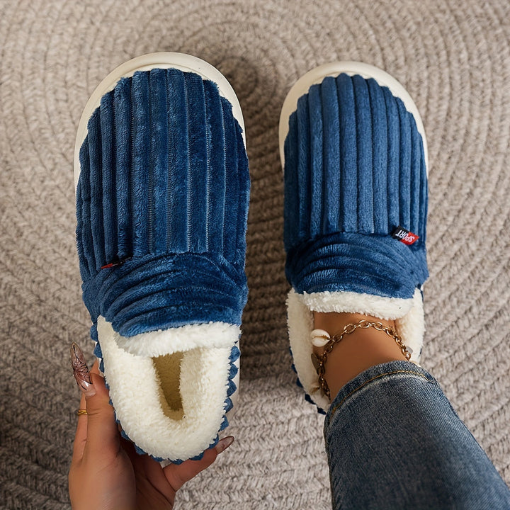 Keziban - Pantofole Slip-on a Coste con Fodera in Peluche