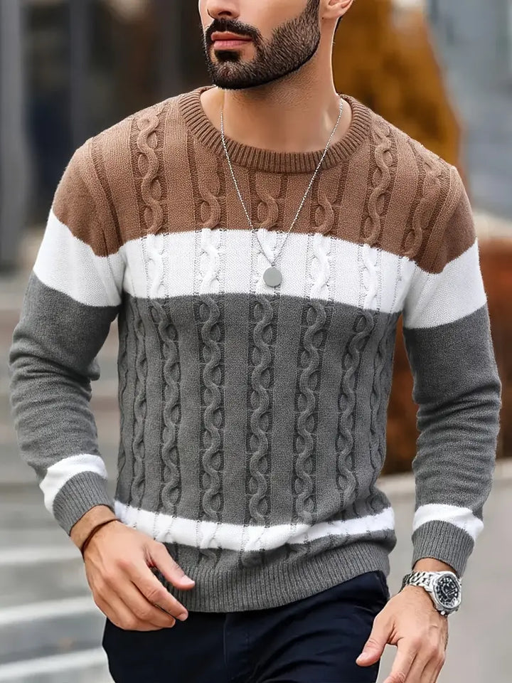 Watkins - Maglione Casual a Maniche Lunghe Lavorato a Maglia