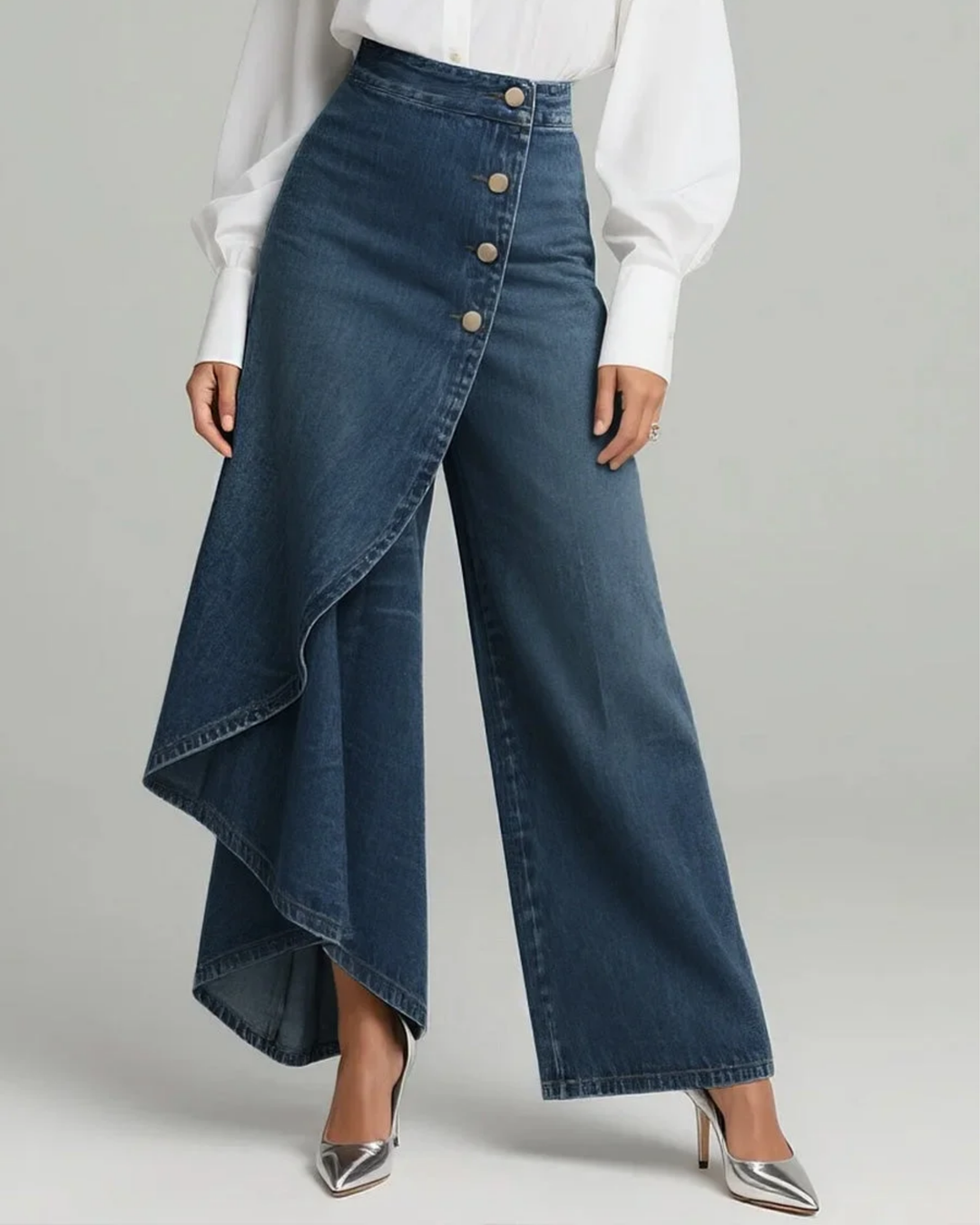 Uthpala - Jeans in Denim Con Chiusura Incrociata